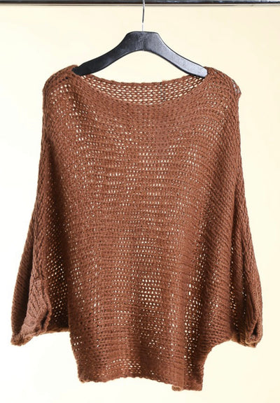 Dolman Sleeve Hollow Out Sweater